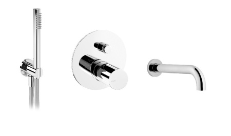 Система скрытого монтажа для ванны Bruma Adagio на 2 потока Set 193 130 1 CR-DoubleB, Chrome